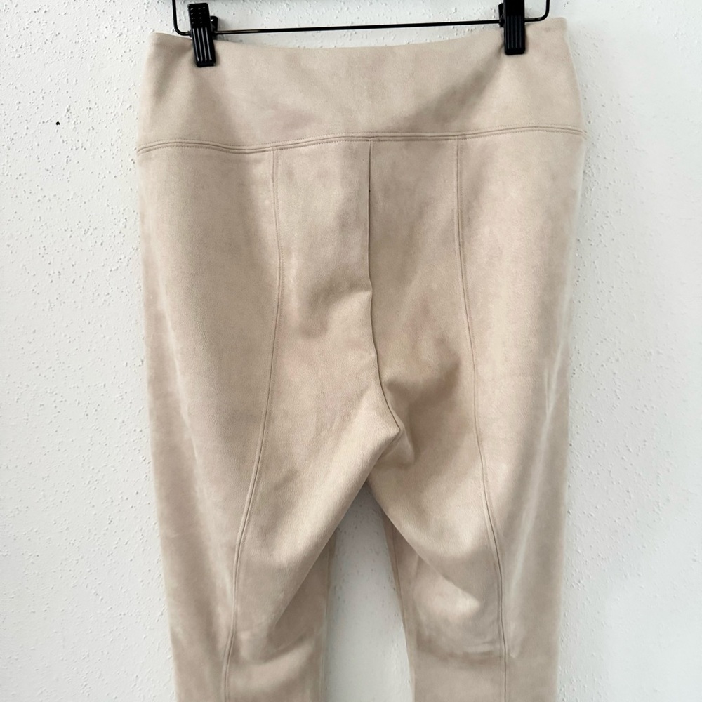 WHBM Runway Leggings High Rise Faux Suede Pull On Skinny Cream Women's Size 10 - Picture 5 of 6